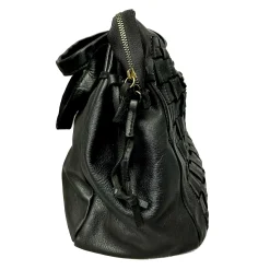 Scarpe di Maremma Borsa Artigianale In Pelle Lavata Con Intreccio Grande*Donna Borse Morbide