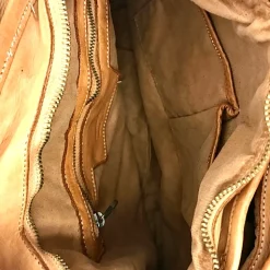 Scarpe di Maremma Borsa Artigianale In Pelle Lavata Con 3 Scomparti*Donna Borse Morbide
