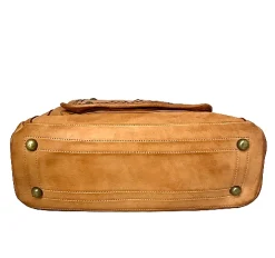 Scarpe di Maremma Borsa Artigianale In Pelle Lavata Con 3 Scomparti*Donna Borse Morbide