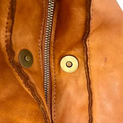 Scarpe di Maremma Borsa Artigianale In Pelle Lavata Con Frange*Donna Borse Morbide