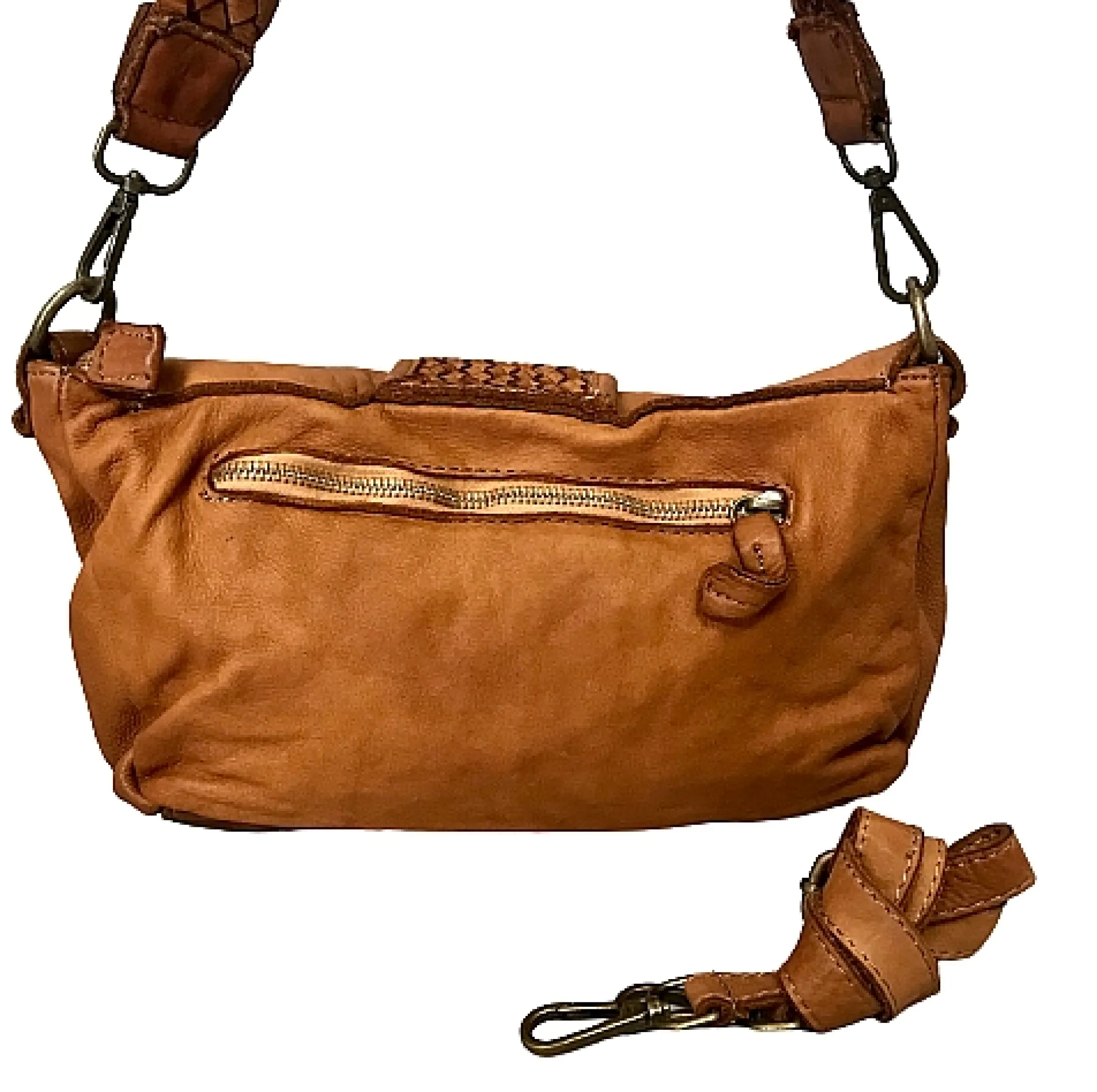Scarpe di Maremma Borsa Artigianale In Pelle Lavata Con Manico Intrecciato*Donna Borse Morbide