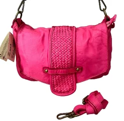 Scarpe di Maremma Borsa Artigianale In Pelle Lavata Con Manico Intrecciato*Donna Borse Morbide