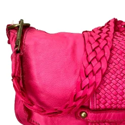 Scarpe di Maremma Borsa Artigianale In Pelle Lavata Con Manico Intrecciato*Donna Borse Morbide