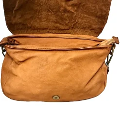 Scarpe di Maremma Borsa Artigianale In Pelle Lavata Con Manico Intrecciato*Donna Borse Morbide