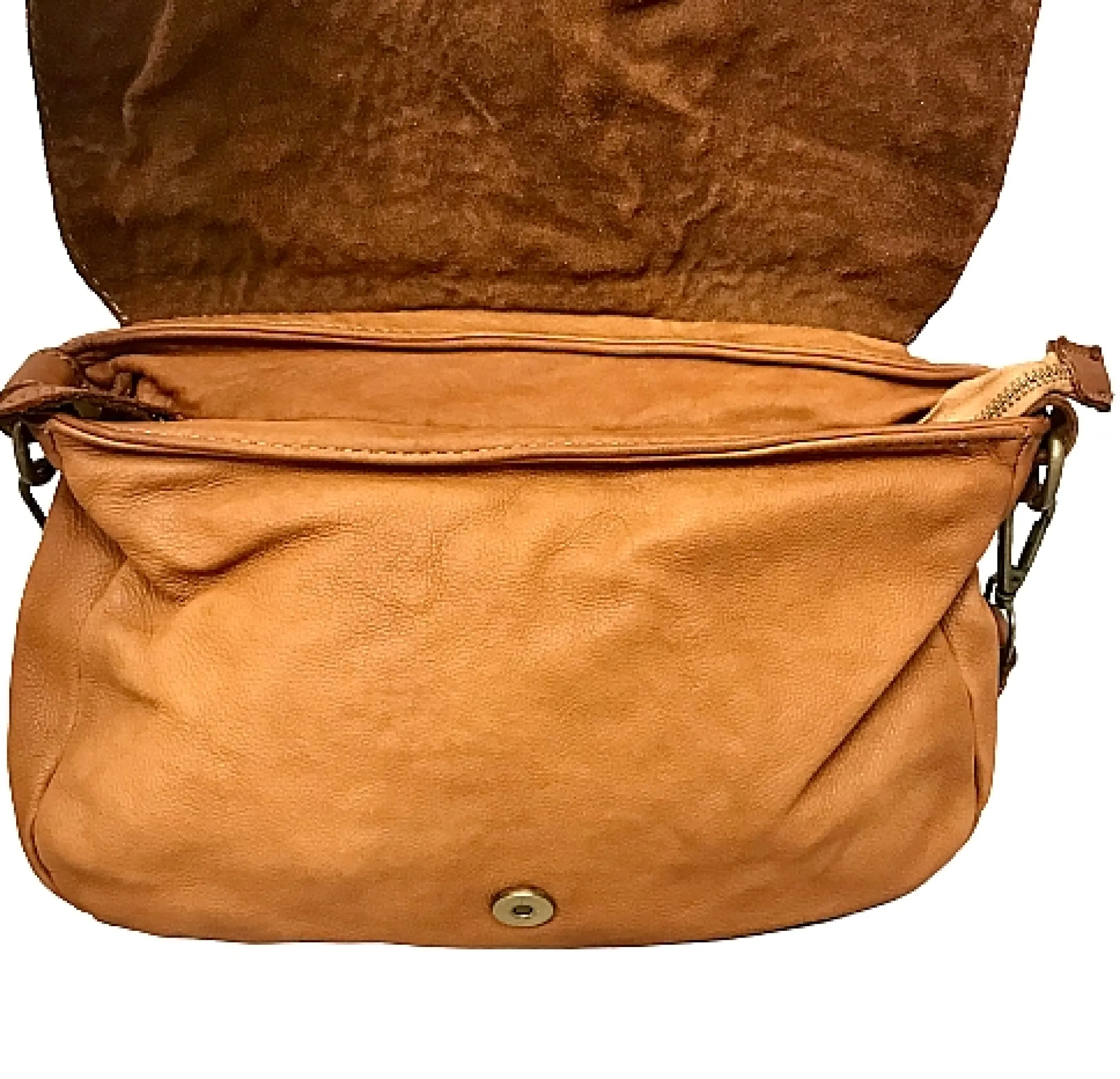 Scarpe di Maremma Borsa Artigianale In Pelle Lavata Con Manico Intrecciato*Donna Borse Morbide
