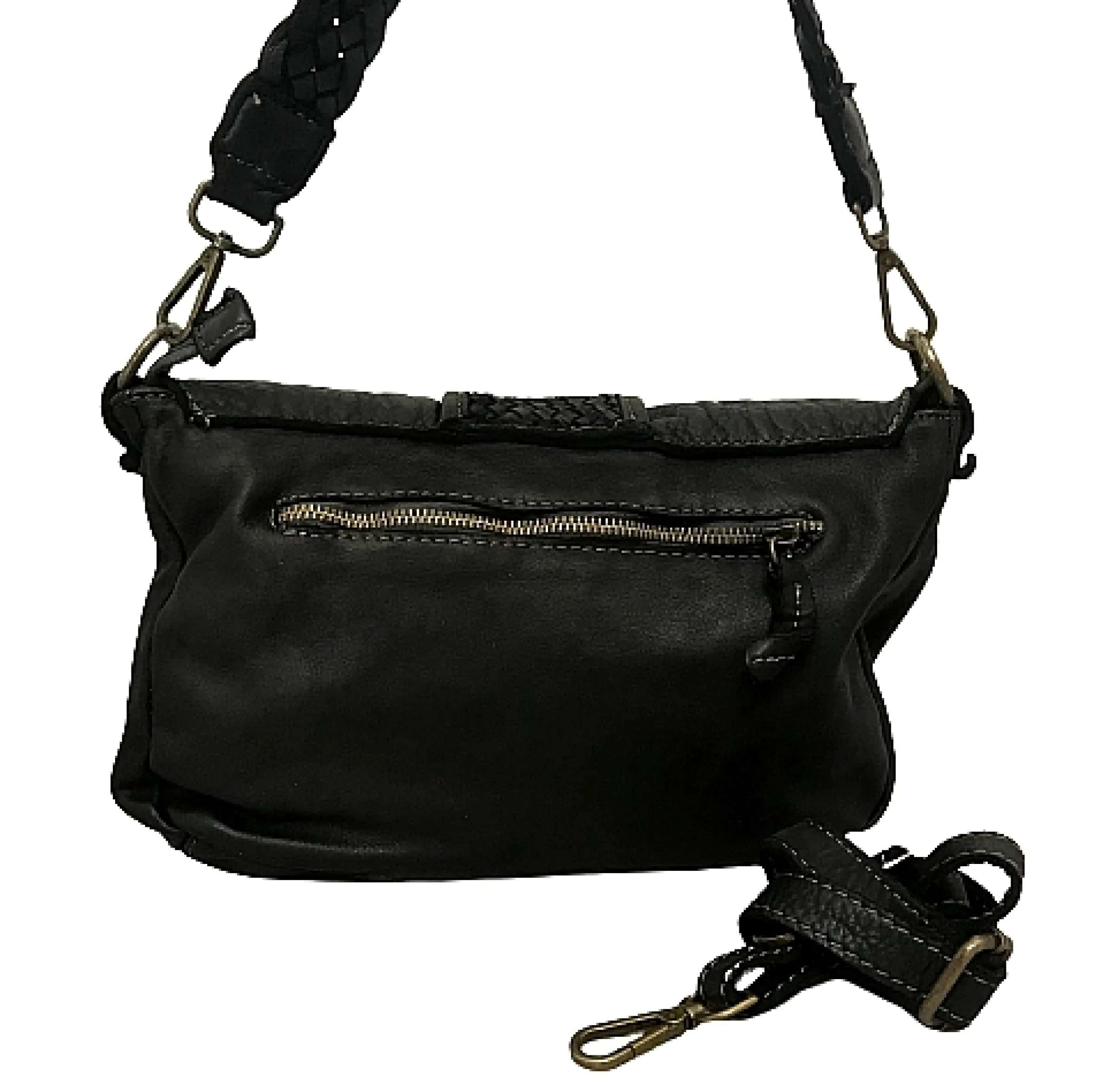 Scarpe di Maremma Borsa Artigianale In Pelle Lavata Con Manico Intrecciato*Donna Borse Morbide