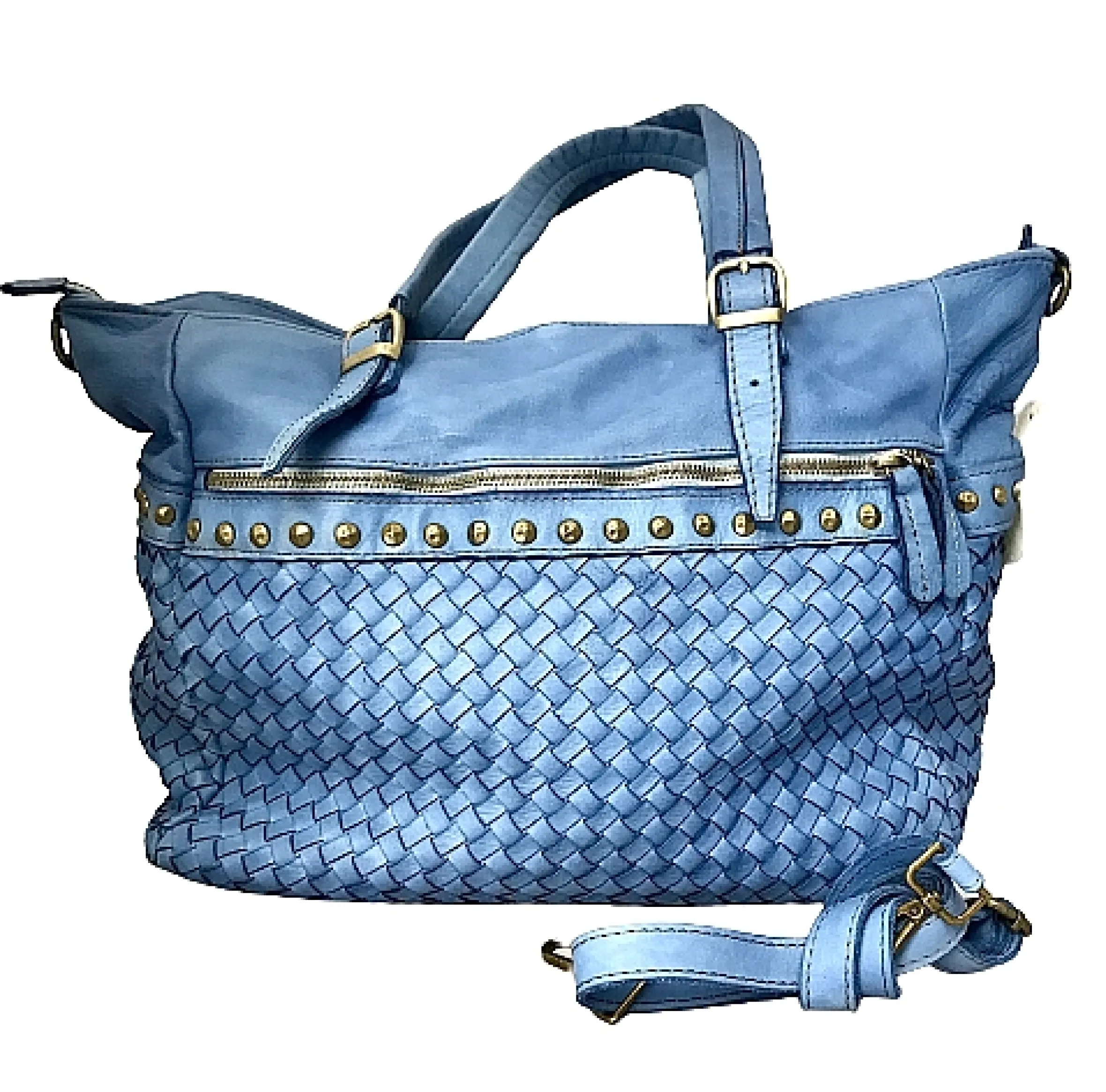 Scarpe di Maremma Borsa Artigianale In Pelle Intrecciata Con Borchiette*Donna Borse Morbide