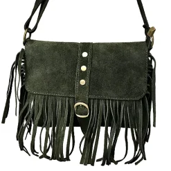Scarpe di Maremma Borsa Con Frange In Camoscio Verde*Donna Borse Morbide