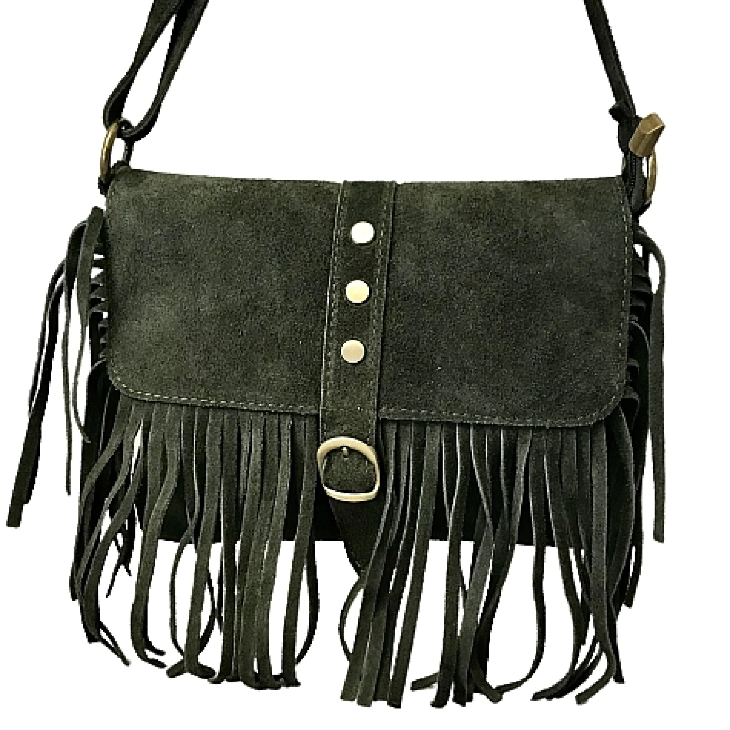 Scarpe di Maremma Borsa Con Frange In Camoscio Verde*Donna Borse Morbide