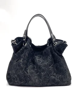 Scarpe di Maremma Borsa In Pelle Artigianale Decorazione Floreale*Donna Borse Morbide