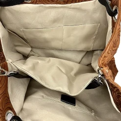 Scarpe di Maremma Borsa In Pelle Artigianale Decorazione Floreale*Donna Borse Morbide