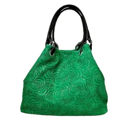 Scarpe di Maremma Borsa In Pelle Artigianale Decorazione Floreale*Donna Borse Morbide