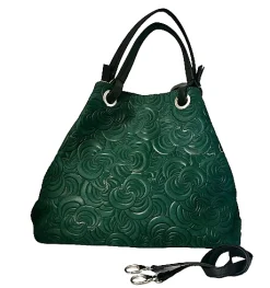 Scarpe di Maremma Borsa In Pelle Artigianale Decorazione Floreale*Donna Borse Morbide