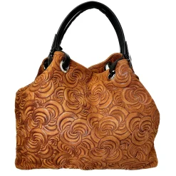 Scarpe di Maremma Borsa In Pelle Artigianale Decorazione Floreale*Donna Borse Morbide