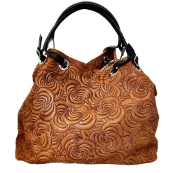 Scarpe di Maremma Borsa In Pelle Artigianale Decorazione Floreale*Donna Borse Morbide