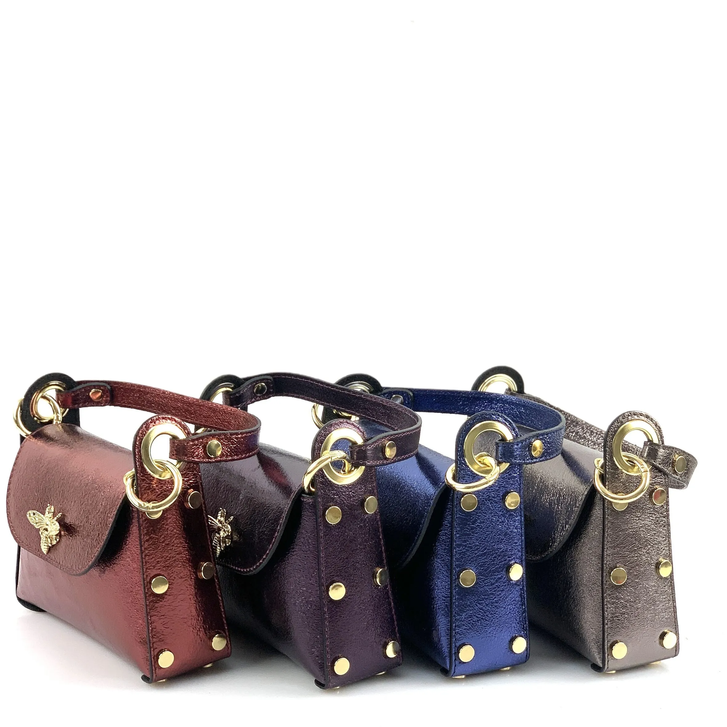 Scarpe di Maremma Borsetta Elegante In Pelle Metallizzata*Donna Borse Rigide