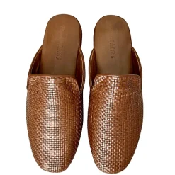 Scarpe di Maremma Ciabatta / Scendiletto In Pelle Intrecciata Cuoio*Uomo Ciabatte & Pantofole