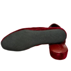 Scarpe di Maremma Ciabatta / Scendiletto In Pelle Velluto Bordeaux Con Iniziali Personalizzate*Donna Ciabatte & Pantofole