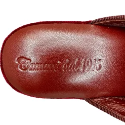 Scarpe di Maremma Ciabatta / Scendiletto In Pelle Velluto Bordeaux Con Iniziali Personalizzate*Donna Ciabatte & Pantofole