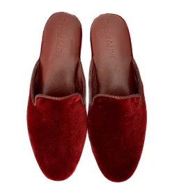 Scarpe di Maremma Ciabatta / Scendiletto In Pelle Velluto Bordeaux*Donna Ciabatte & Pantofole