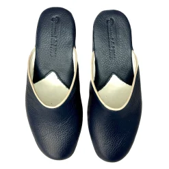 Scarpe di Maremma Ciabatta / Scendiletto In Pelle Blu*Donna Ciabatte & Pantofole