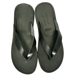 Scarpe di Maremma Ciabatta Artigianale In Pelle Nera Mod.C/7033*Uomo Sandali & Ciabatte