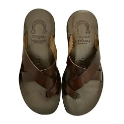 Scarpe di Maremma Ciabatta Artigianale In Pelle Testa Di Moro Mod.533*Uomo Sandali & Ciabatte