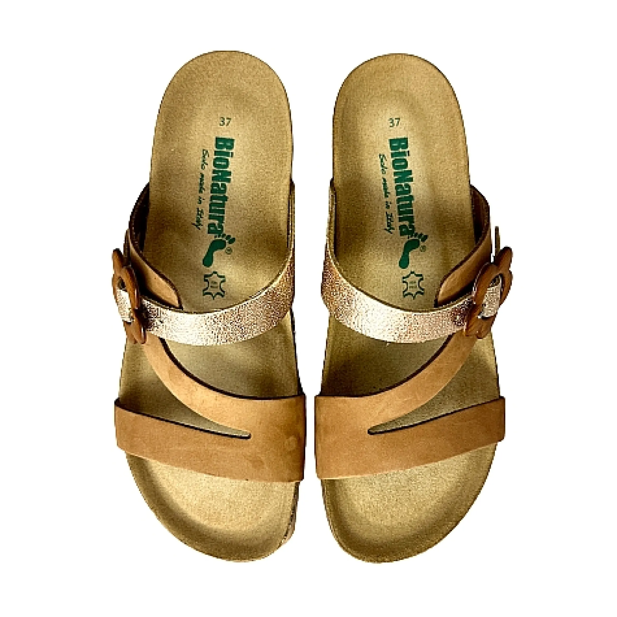 Scarpe di Maremma Ciabatta Bionatura Cuoio E Laminato*Donna Sandali & Ciabatte