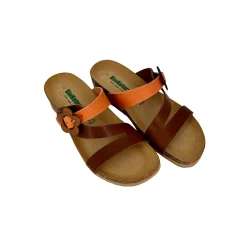 Scarpe di Maremma Ciabatta Bionatura In Pelle Marrone E Arancio*Donna Sandali & Ciabatte