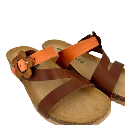 Scarpe di Maremma Ciabatta Bionatura In Pelle Marrone E Arancio*Donna Sandali & Ciabatte