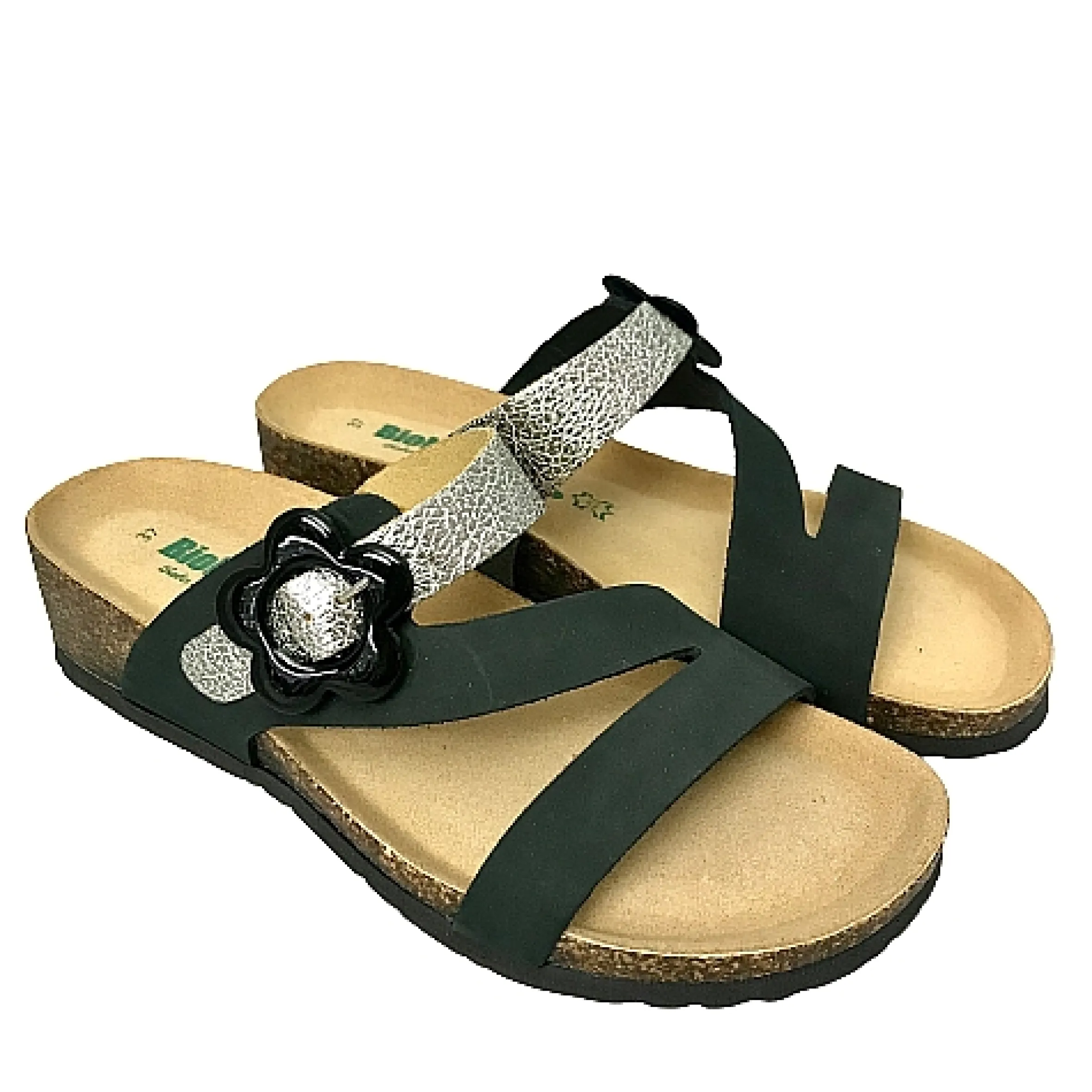 Scarpe di Maremma Ciabatta Bionatura Nera E Argento*Donna Sandali & Ciabatte
