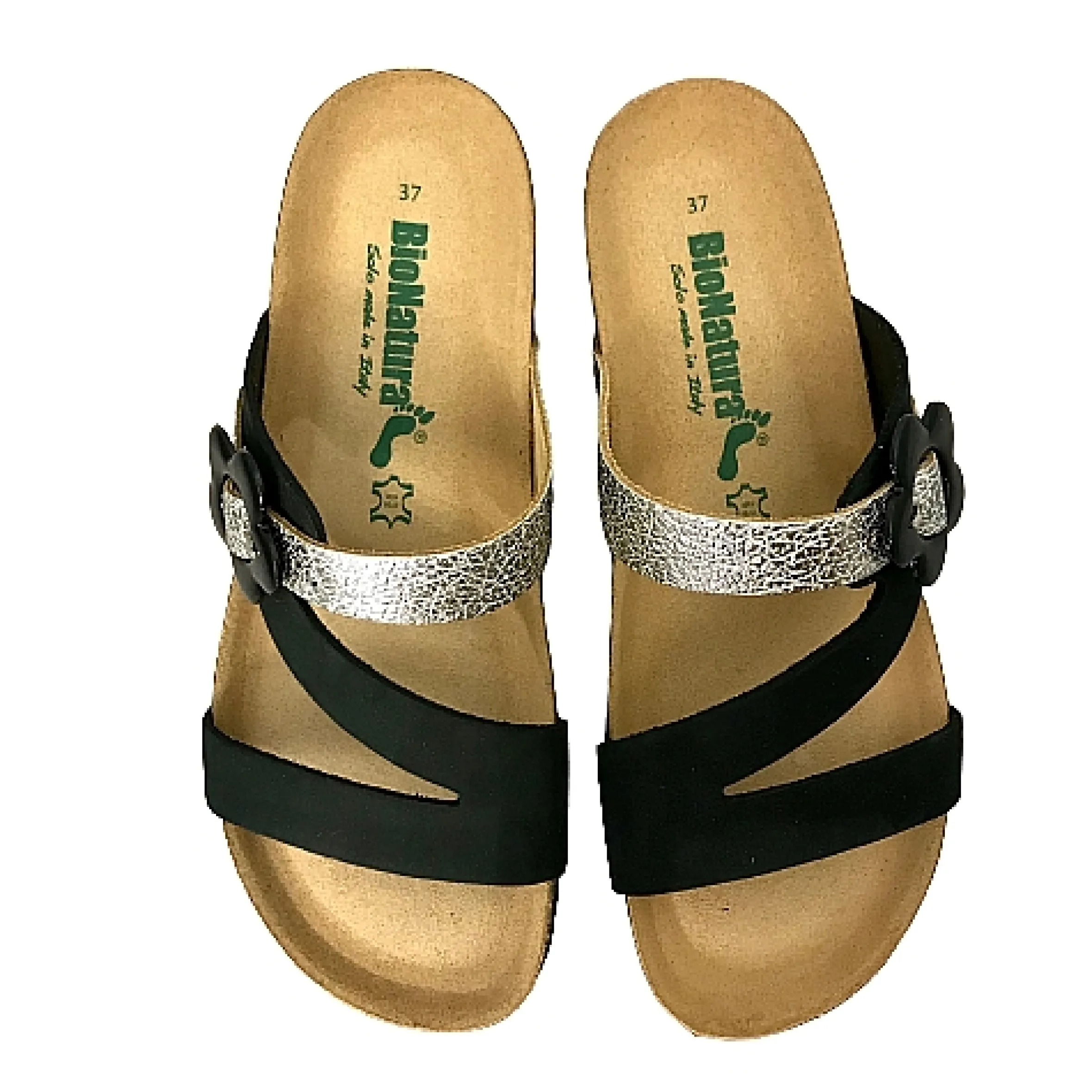 Scarpe di Maremma Ciabatta Bionatura Nera E Argento*Donna Sandali & Ciabatte