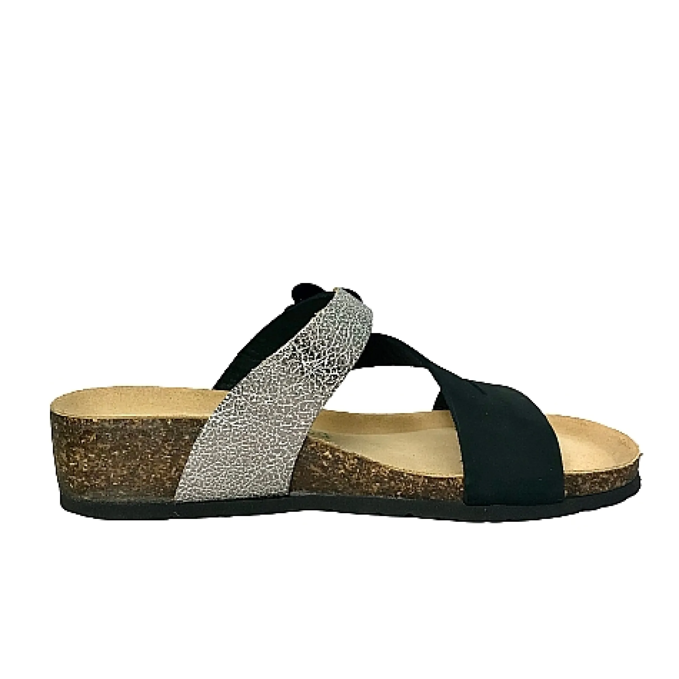 Scarpe di Maremma Ciabatta Bionatura Nera E Argento*Donna Sandali & Ciabatte