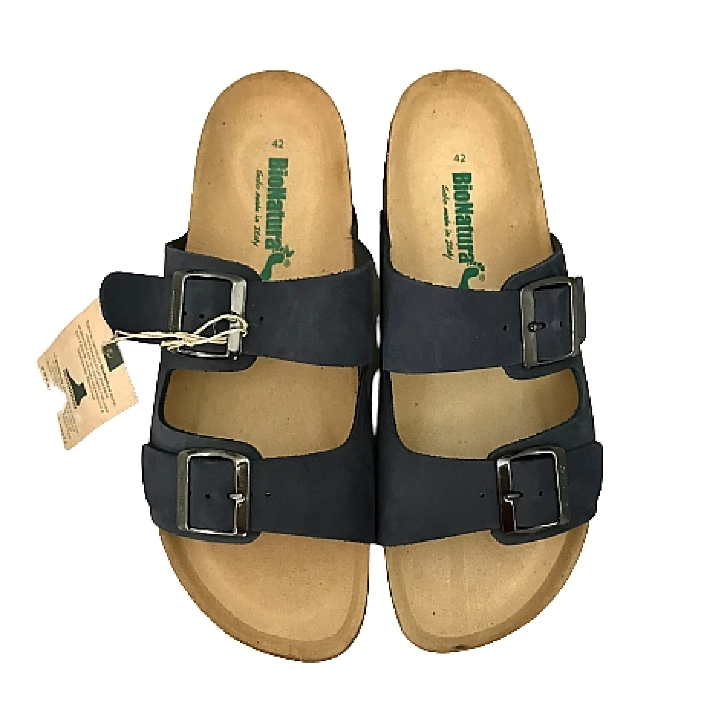 Scarpe di Maremma Ciabatta Due Fasce Bionatura Nabuk Blu*Uomo Sandali & Ciabatte
