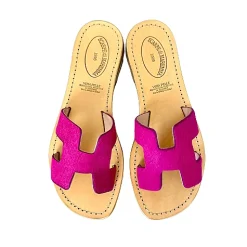 Scarpe di Maremma Ciabatta In Pelle E Cavallino Fucsia Mod. Hermes*Donna Sandali & Ciabatte