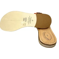 Scarpe di Maremma Ciabatta In Pelle E Cavallino Arancione Mod. Hermes*Donna Sandali & Ciabatte
