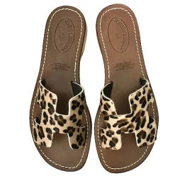 Scarpe di Maremma Ciabatta In Pelle E Cavallino Leopardato Mod. Hermes*Donna Sandali & Ciabatte