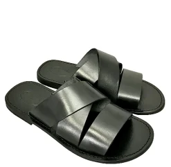 Scarpe di Maremma Ciabatta In Pelle Nera Mod.7046*Uomo Sandali & Ciabatte