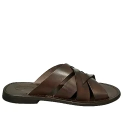 Scarpe di Maremma Ciabatta In Pelle Testa Di Moro Mod.7092*Uomo Sandali & Ciabatte
