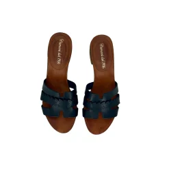 Scarpe di Maremma Ciabatta In Pelle Tuffata Nera*Donna Sandali & Ciabatte