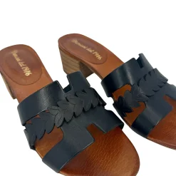 Scarpe di Maremma Ciabatta In Pelle Tuffata Nera*Donna Sandali & Ciabatte