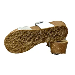 Scarpe di Maremma Ciabatta Infradito Bionatura In Pelle Bianca E Argento*Donna Sandali & Ciabatte