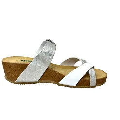 Scarpe di Maremma Ciabatta Infradito Bionatura In Pelle Bianca E Argento*Donna Sandali & Ciabatte