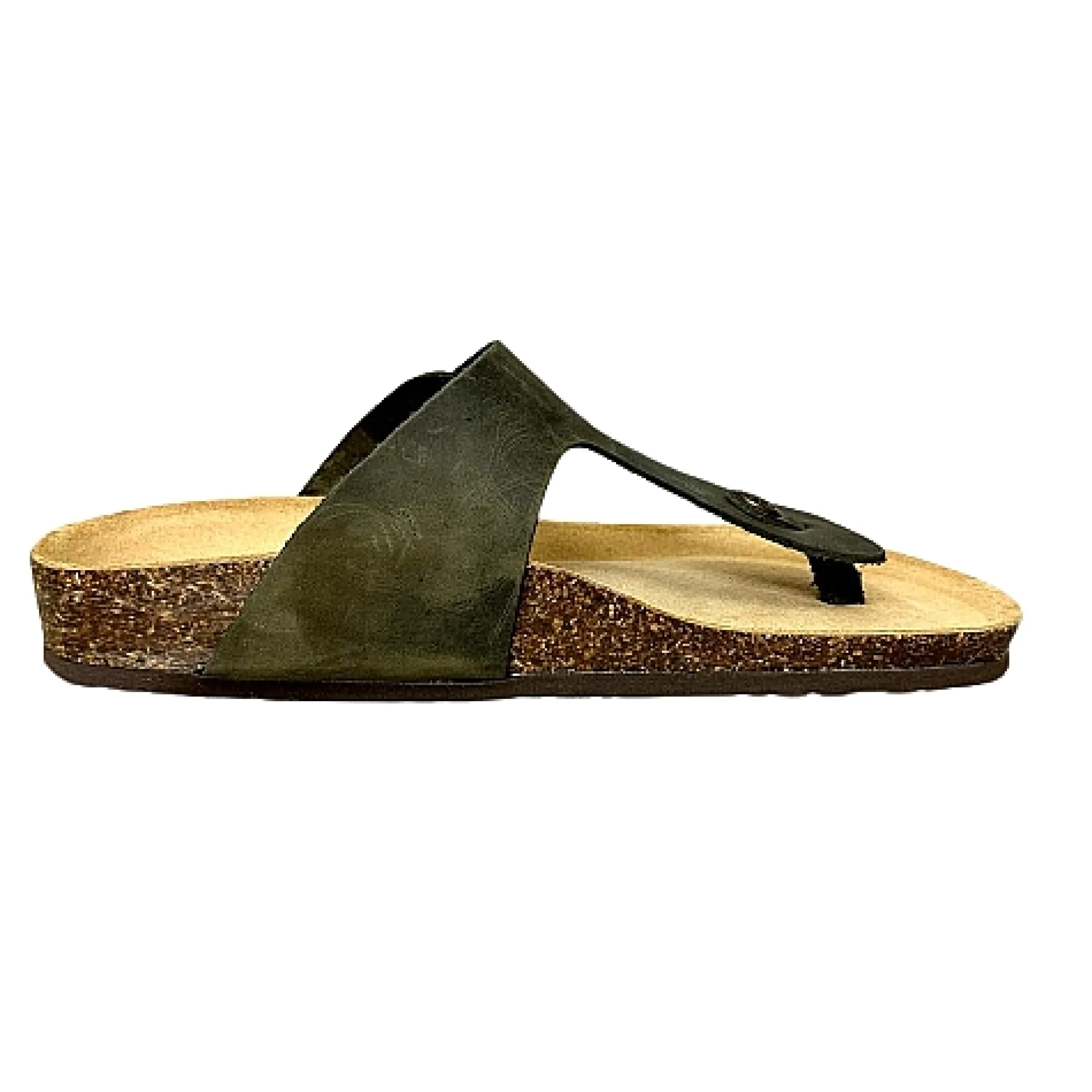 Scarpe di Maremma Ciabatta Infradito In Pelle Oleata Bionatura Verde Bosco*Uomo Sandali & Ciabatte