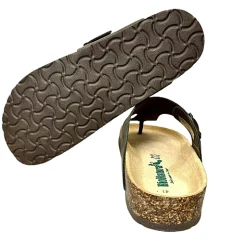 Scarpe di Maremma Ciabatta Infradito In Pelle Oleata Bionatura Verde Bosco*Uomo Sandali & Ciabatte