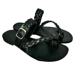 Scarpe di Maremma Ciabatta Infradito In Pelle Nera Mod. 6802*Donna Sandali & Ciabatte