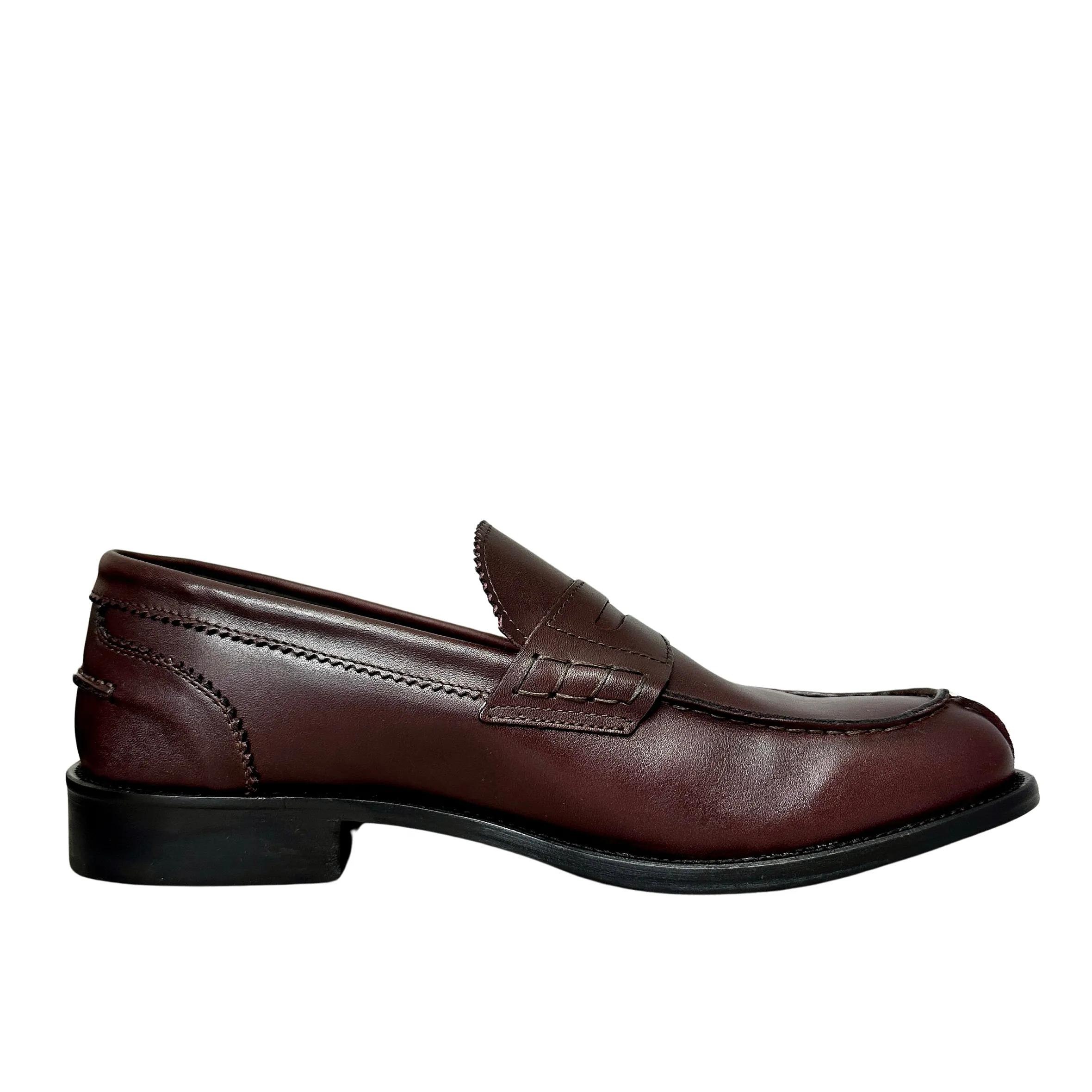 Scarpe di Maremma College Artigianale Cucito Blake Bordeaux*Uomo Mocassini