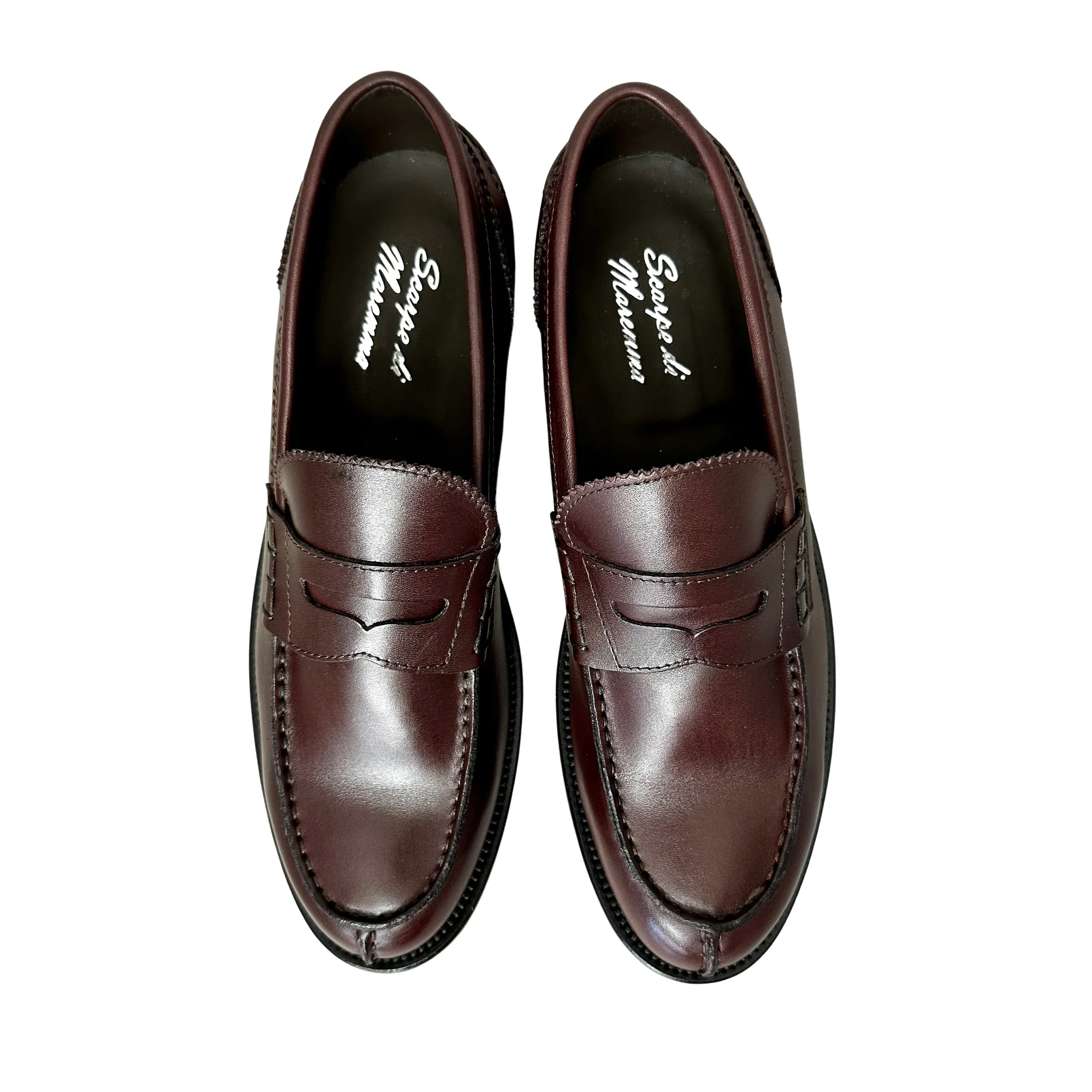 Scarpe di Maremma College Artigianale Cucito Blake Bordeaux*Uomo Mocassini