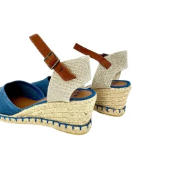 Scarpe di Maremma Espadrillas Zeppa In Camoscio Verbenas Blu Iris*Donna Sandali & Ciabatte