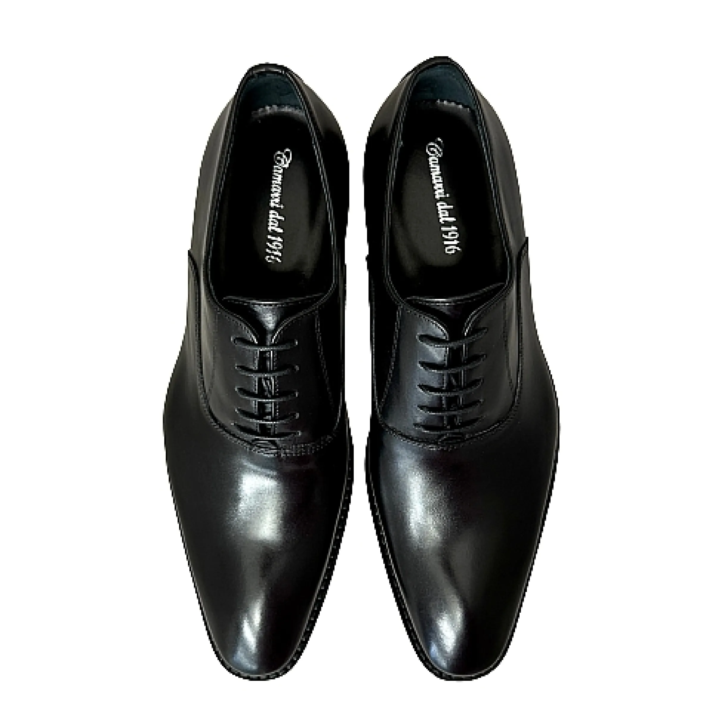 Scarpe di Maremma Francesina Fatta A Mano In Vitello Nero Luxury Collection*Uomo Stringate